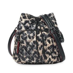 Mz Wallace Animal Black and Tan bucket Quilted Women's Bag